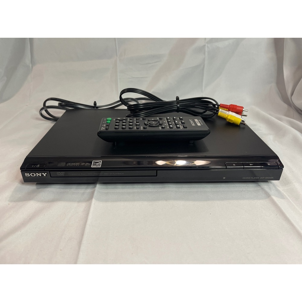 Sony DVP-SR200P CD DVD Player Progressive Scan Black with Remote and Cables